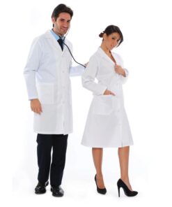 Camice Medico In Gabardine 100% Cotone